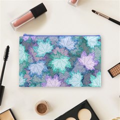 Leaves Glitter Background Winter Cosmetic Bag (Medium) from ArtsNow.com Front