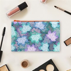Leaves Glitter Background Winter Cosmetic Bag (Medium) from ArtsNow.com Front