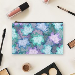 Leaves Glitter Background Winter Cosmetic Bag (Medium) from ArtsNow.com Front
