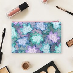 Leaves Glitter Background Winter Cosmetic Bag (Medium) from ArtsNow.com Back