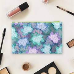 Leaves Glitter Background Winter Cosmetic Bag (Medium) from ArtsNow.com Back