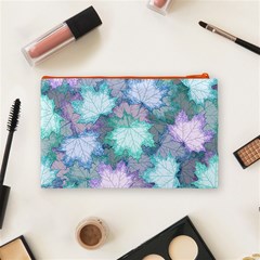 Leaves Glitter Background Winter Cosmetic Bag (Medium) from ArtsNow.com Back