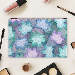 Leaves Glitter Background Winter Cosmetic Bag (Large) from ArtsNow.com Front