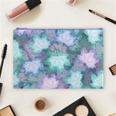 Leaves Glitter Background Winter Cosmetic Bag (Large) from ArtsNow.com Front