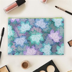 Leaves Glitter Background Winter Cosmetic Bag (Large) from ArtsNow.com Back