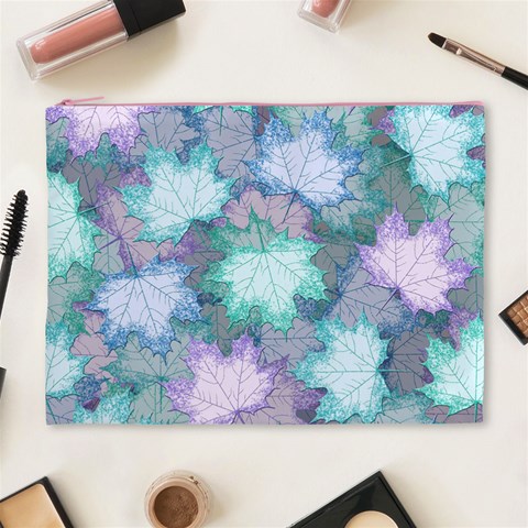 Leaves Glitter Background Winter Cosmetic Bag (XL) from ArtsNow.com Front