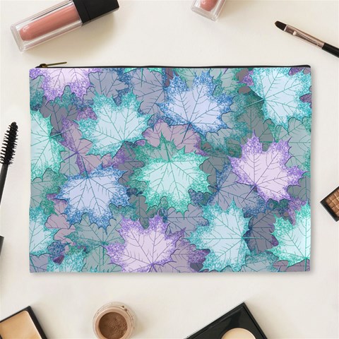 Leaves Glitter Background Winter Cosmetic Bag (XL) from ArtsNow.com Front