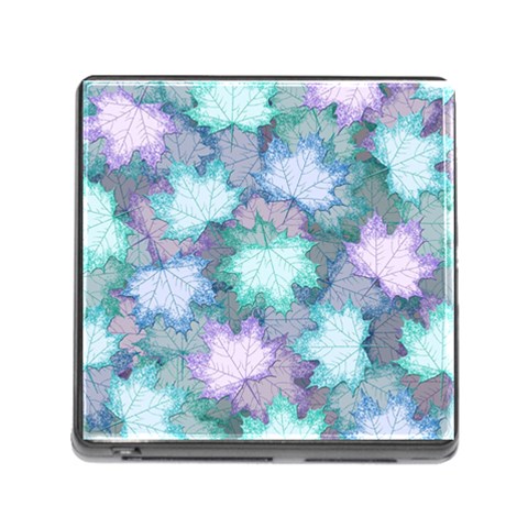 Leaves Glitter Background Winter Memory Card Reader (Square 5 Slot) from ArtsNow.com Front