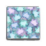 Leaves Glitter Background Winter Memory Card Reader (Square 5 Slot)