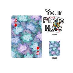 Leaves Glitter Background Winter Playing Cards 54 Designs (Mini) from ArtsNow.com Front - Diamond2