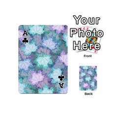 Ace Leaves Glitter Background Winter Playing Cards 54 Designs (Mini) from ArtsNow.com Front - ClubA