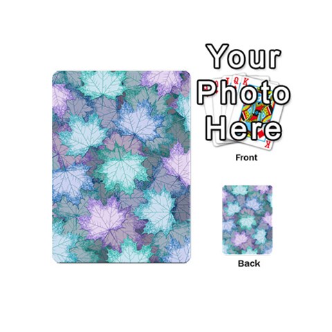 Leaves Glitter Background Winter Playing Cards 54 Designs (Mini) from ArtsNow.com Back