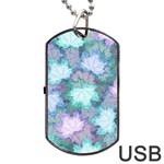 Leaves Glitter Background Winter Dog Tag USB Flash (Two Sides)