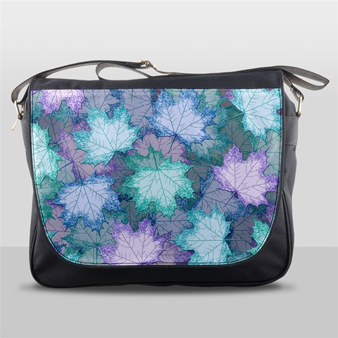 Leaves Glitter Background Winter Messenger Bag from ArtsNow.com Front