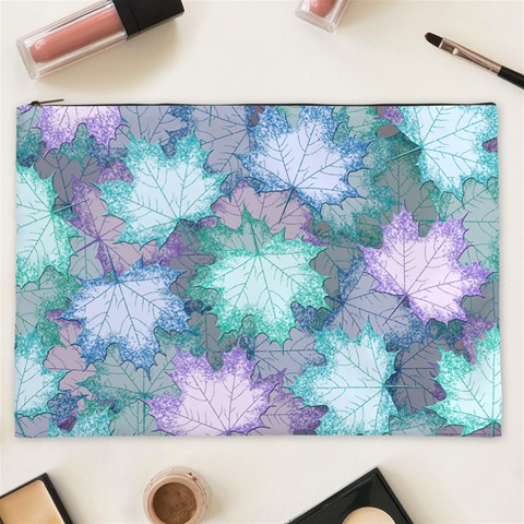 Leaves Glitter Background Winter Cosmetic Bag (XXL) from ArtsNow.com Front
