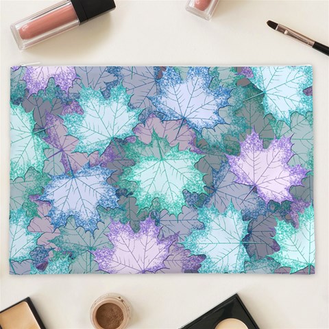 Leaves Glitter Background Winter Cosmetic Bag (XXL) from ArtsNow.com Front