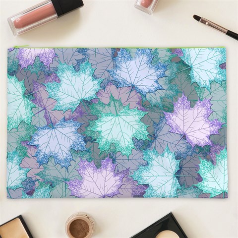 Leaves Glitter Background Winter Cosmetic Bag (XXL) from ArtsNow.com Front