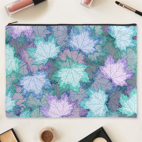 Leaves Glitter Background Winter Cosmetic Bag (XXXL) from ArtsNow.com Front