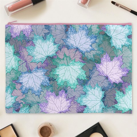 Leaves Glitter Background Winter Cosmetic Bag (XXXL) from ArtsNow.com Front