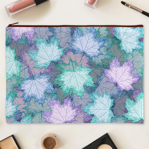 Leaves Glitter Background Winter Cosmetic Bag (XXXL) from ArtsNow.com Front