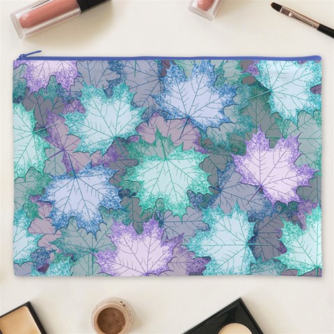 Leaves Glitter Background Winter Cosmetic Bag (XXXL) from ArtsNow.com Front