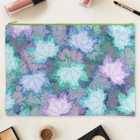 Leaves Glitter Background Winter Cosmetic Bag (XXXL) from ArtsNow.com Front