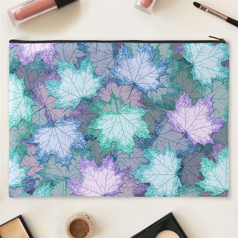 Leaves Glitter Background Winter Cosmetic Bag (XXXL) from ArtsNow.com Back