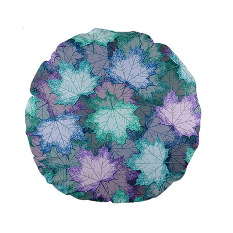 Leaves Glitter Background Winter Standard 15  Premium Round Cushions from ArtsNow.com Front