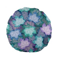 Leaves Glitter Background Winter Standard 15  Premium Round Cushions from ArtsNow.com Front