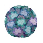 Leaves Glitter Background Winter Standard 15  Premium Round Cushions