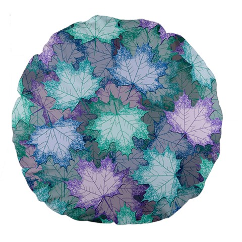 Leaves Glitter Background Winter Large 18  Premium Round Cushions from ArtsNow.com Front