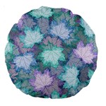 Leaves Glitter Background Winter Large 18  Premium Round Cushions