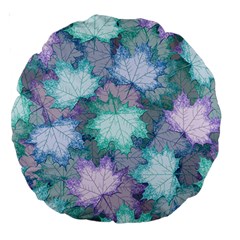 Leaves Glitter Background Winter Large 18  Premium Round Cushions from ArtsNow.com Back