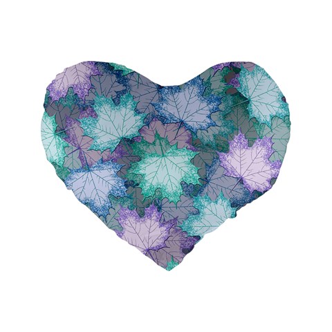 Leaves Glitter Background Winter Standard 16  Premium Heart Shape Cushions from ArtsNow.com Front