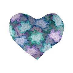 Leaves Glitter Background Winter Standard 16  Premium Heart Shape Cushions from ArtsNow.com Front