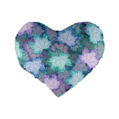 Leaves Glitter Background Winter Standard 16  Premium Heart Shape Cushions from ArtsNow.com Back