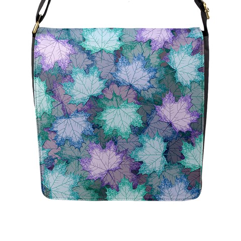 Leaves Glitter Background Winter Flap Closure Messenger Bag (L) from ArtsNow.com Front