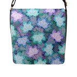Leaves Glitter Background Winter Flap Closure Messenger Bag (L)