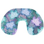 Leaves Glitter Background Winter Travel Neck Pillow