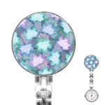 Leaves Glitter Background Winter Stainless Steel Nurses Watch