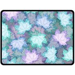 Leaves Glitter Background Winter Two Sides Fleece Blanket (Large)