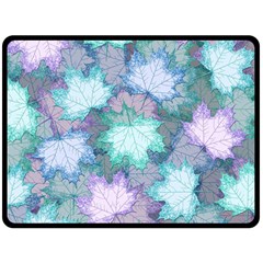 Leaves Glitter Background Winter Two Sides Fleece Blanket (Large) from ArtsNow.com 80 x60  Blanket Back