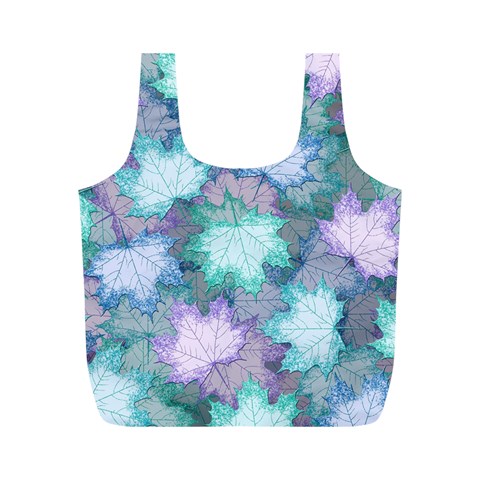 Leaves Glitter Background Winter Full Print Recycle Bag (M) from ArtsNow.com Front