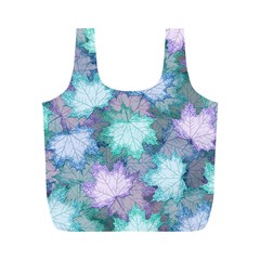 Leaves Glitter Background Winter Full Print Recycle Bag (M) from ArtsNow.com Front