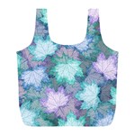 Leaves Glitter Background Winter Full Print Recycle Bag (L)