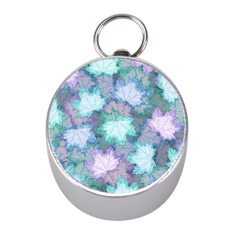 Leaves Glitter Background Winter Mini Silver Compasses from ArtsNow.com Front