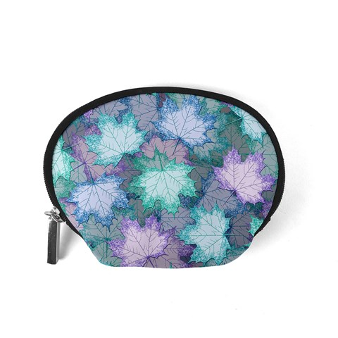 Leaves Glitter Background Winter Accessory Pouch (Small) from ArtsNow.com Back