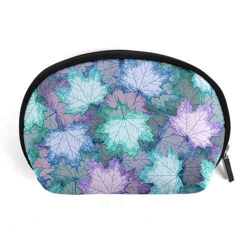 Leaves Glitter Background Winter Accessory Pouch (Large) from ArtsNow.com Front