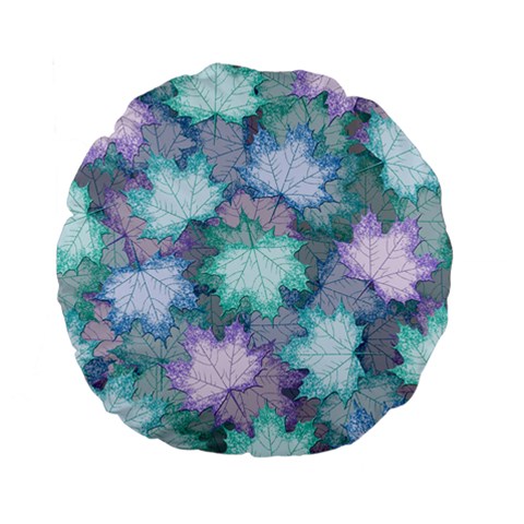 Leaves Glitter Background Winter Standard 15  Premium Flano Round Cushions from ArtsNow.com Front