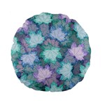 Leaves Glitter Background Winter Standard 15  Premium Flano Round Cushions